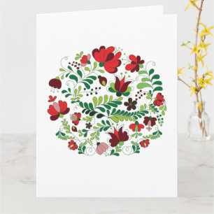 Custom Personalized Name Floral Design Card