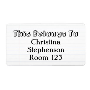 Custom Personalized Name Large Bookplate/School