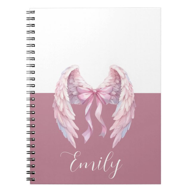 custom & personalized  name notebook with bow (Front)