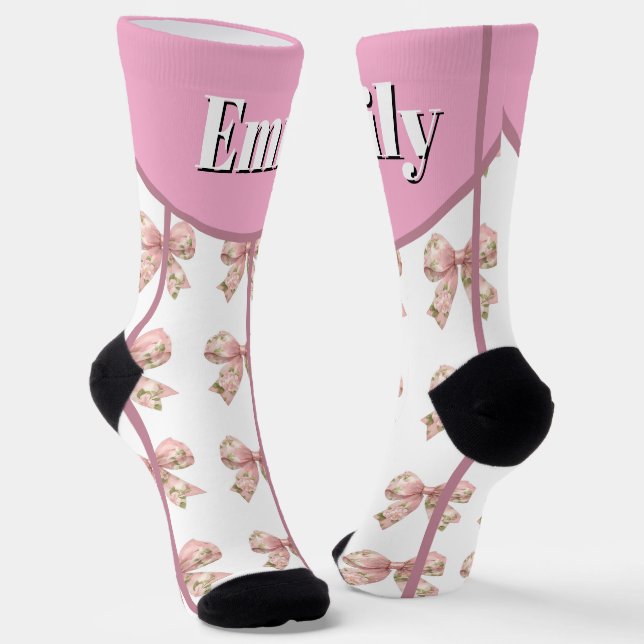 custom & personalized  name notebook with bow socks (Angled)