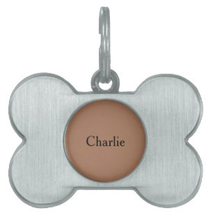 Custom Personalized Name Photo Art Chestnut Brown Pet ID Tag