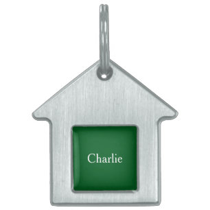 Custom Personalized Name Photo Art Forrest Green Pet ID Tag