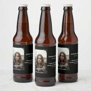 Custom Personalized Name, Photo Graduation Party Beer Bottle Label