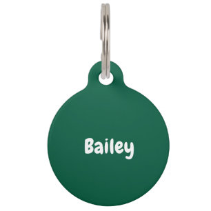 Custom Personalized Name Photo Hunter Green Pet Tag