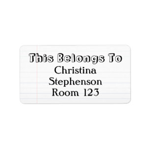 Custom Personalized Name School Labels