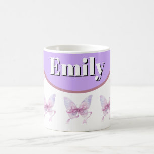 custom & personalized name with bow coffee mug