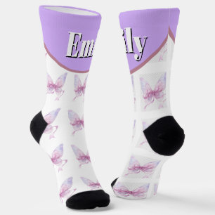 custom & personalized  name  with bow socks