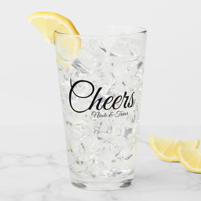 Custom Personalized Names - Cheers Glass (Front Ice)