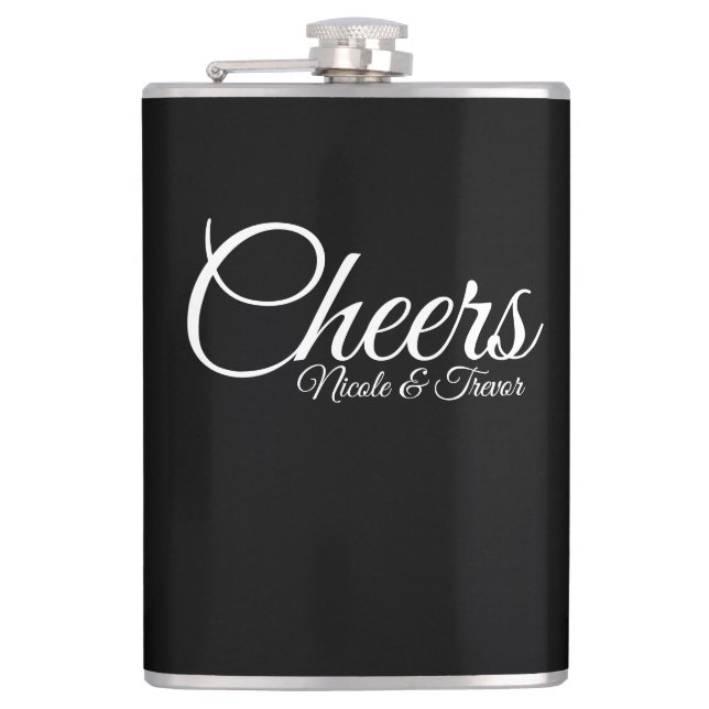 Custom Personalized Names - Cheers Hip Flask (Front)