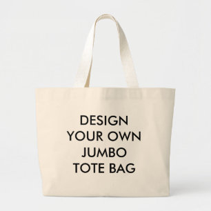 Custom Personalized Natural Canvas Jumbo Tote Bag