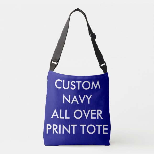 Custom Personalized NAVY ALL OVER PRINT TOTE BAG (Front)