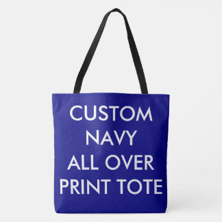 Custom Personalized NAVY ALL OVER PRINT TOTE BAG