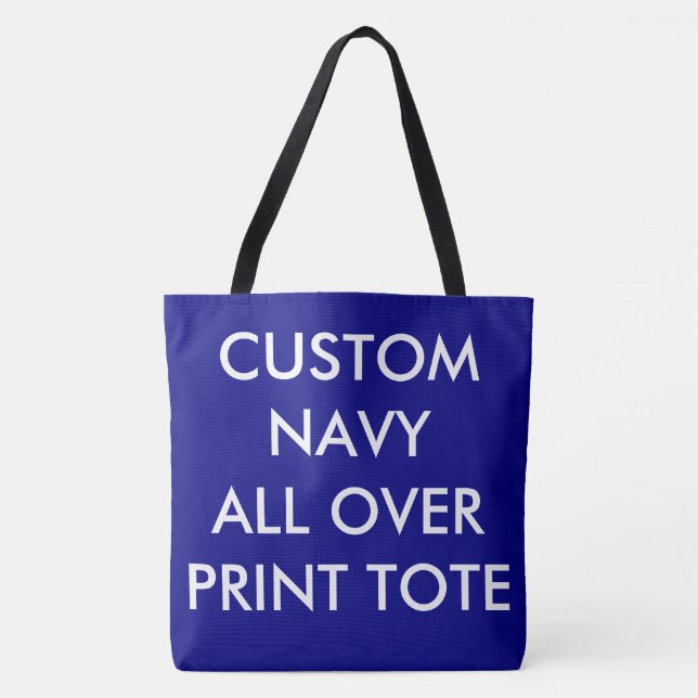 Custom Personalized NAVY ALL OVER PRINT TOTE BAG (Front)