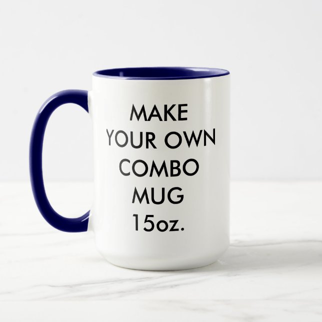 Custom Personalized Navy Blue Combination Mug 15oz (Left)