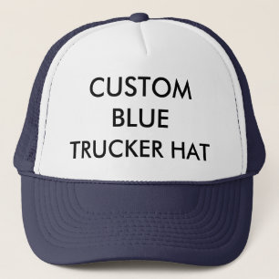 Custom Personalized NAVY BLUE & WHITE TRUCKER HAT