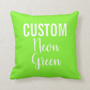 Custom Personalized NEON GREEN Throw Pillow