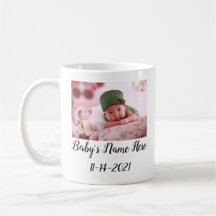Custom Personalized New Baby Photo Coffee Mug
