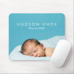 Custom Personalized Newborn Baby Photo Gift Mouse Pad<br><div class="desc">Add your favourite baby photo to create a unique one of a kind computer mousepad for yourself or custom personalized gift for someone special! Make it a keepsake for friends and family by adding a newborn photo and new baby's name, birthday and any other special details. Click the CUSTOMIZE IT...</div>