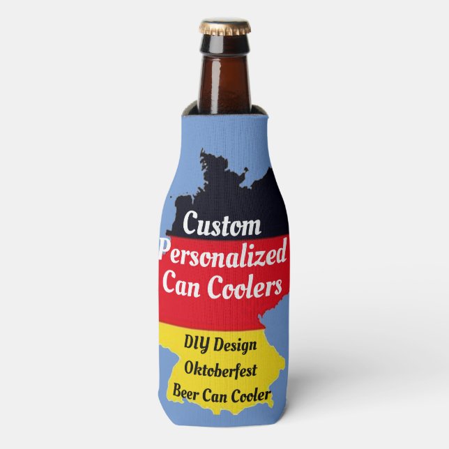 Custom Personalized Octoberfest Beer Can Cooler (Bottle Front)