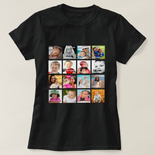 Custom Personalized One Of A Kind Photo Collage T-Shirt (Design Front)
