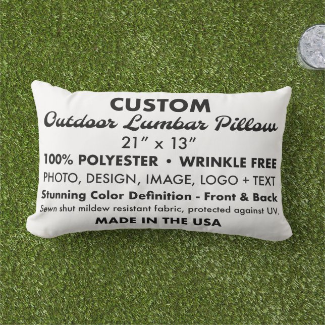 Custom personalized Outdoor Lumbar Pillow - 21" (Grass)