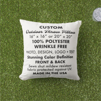 Custom personalized Outdoor Throw Pillow - 16" Sq.