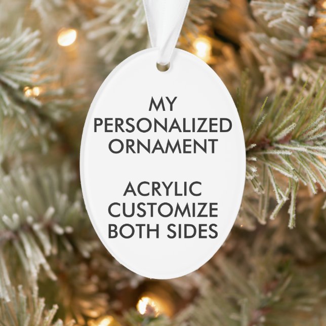 Custom Personalized OVAL ACRYLIC PHOTO ORNAMENT (Tree)