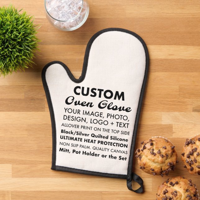 Custom Personalized Oven Glove / Oven Mitt (Top down)