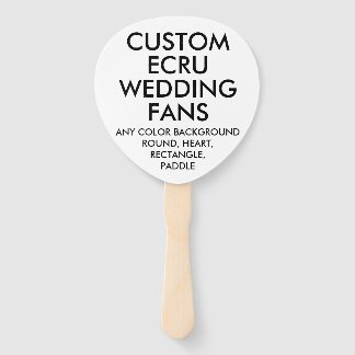 Custom Personalized PADDLE ECRU WEDDING FANS (10)