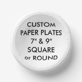 Custom Personalized PAPER BOWLS (8) 7" x 1.5" D. Plate