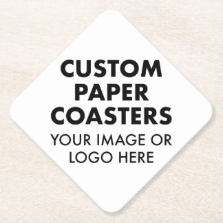 Custom personalized PAPER COASTERS (6) 4" DIAMOND