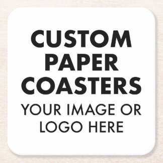 Custom personalized PAPER COASTERS (6) SQUARE