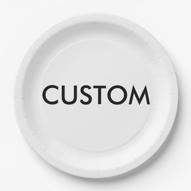 Custom Personalized Paper Plate Blank Template (Front)