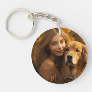 Custom Personalized Pet Photo Dog Lover Keepsake Keychain