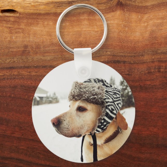 Custom Personalized Pet Photo Keychain (Front)