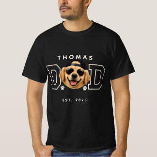 Custom Personalized Pet Photo & Name Dog Dad T-Shirt