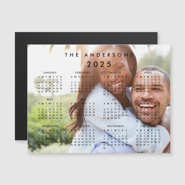 Custom Personalized Photo 2025 Calendar Magnetic Invitation (Front/Back)