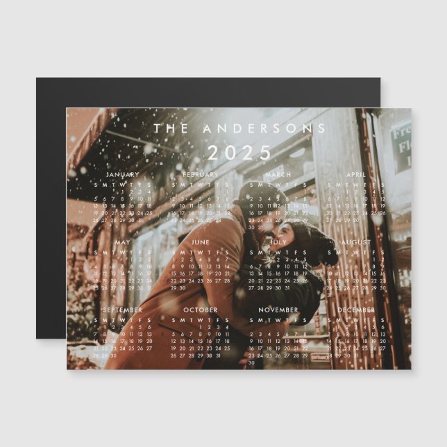 Custom Personalized Photo 2025 Calendar Magnetic Invitation (Front/Back)
