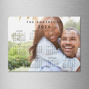 Custom Personalized Photo 2026 Calendar Magnet