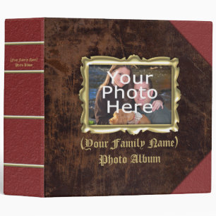 Custom Personalized Photo Album, Vintage Leather Binder