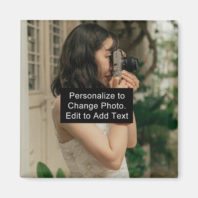 Custom Personalized Photo Artwork Add Name Slogan Magnet (Front)