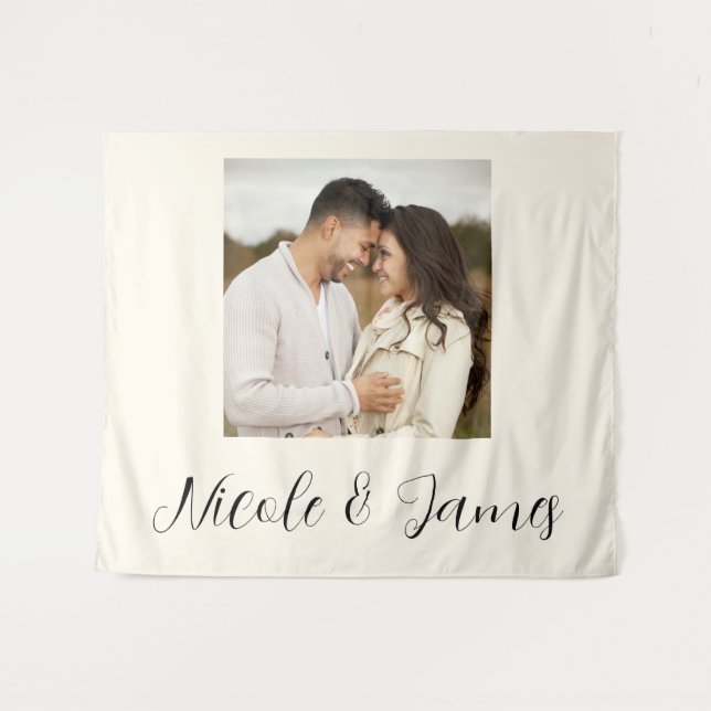 Custom Personalized Photo Backdrop Engagement  Tapestry (Front (Horizontal))