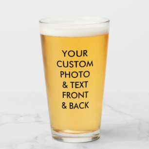 Custom Personalized PHOTO BEER GLASS 16oz; 1 PINT