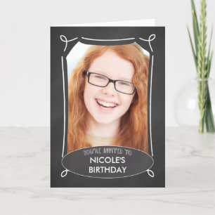 Custom Personalized Photo Birthday Invitation, Cha Invitation