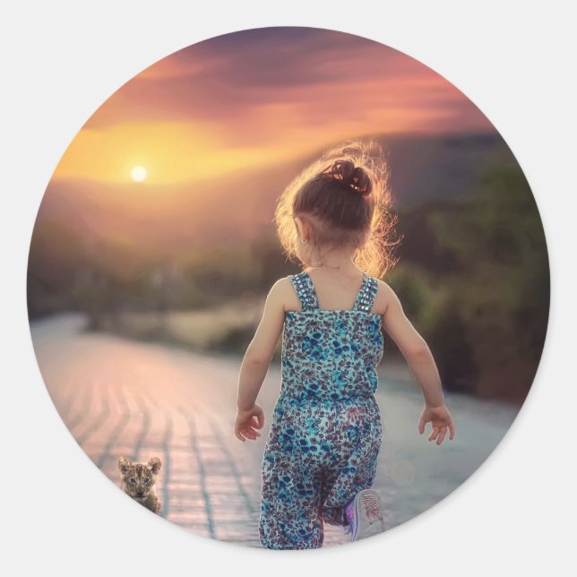 Custom Personalized Photo  Classic Round Sticker (Front)