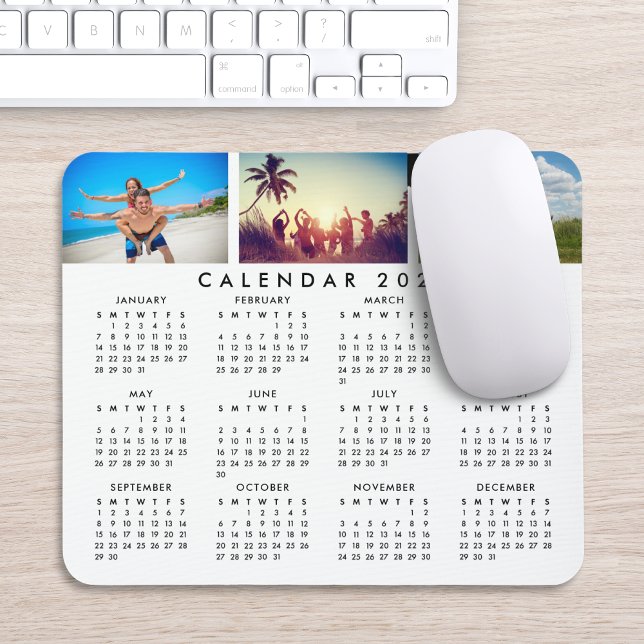 Custom Personalized Photo Collage 2024 Calendar Mouse Pad (Creator Uploaded)