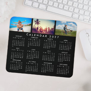 Custom Personalized Photo Collage 2027 Calendar Mouse Pad