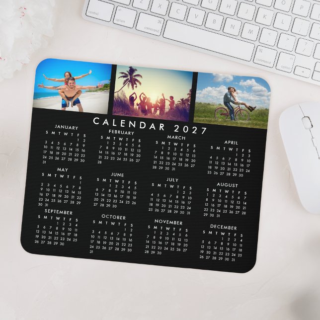 Custom Personalized Photo Collage 2027 Calendar Mouse Pad (Creator Uploaded)