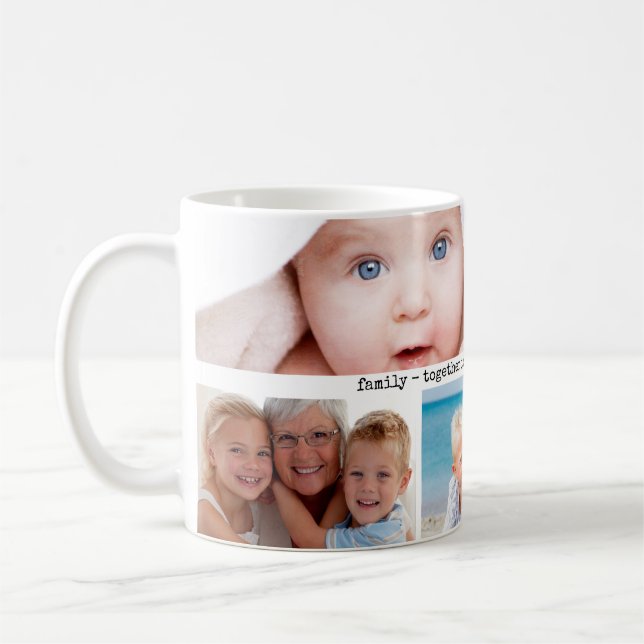 Custom Personalized Photo Collage Coffee Mug (Left)