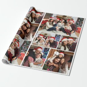 Custom Personalized Photo Collage Merry Christmas Wrapping Paper